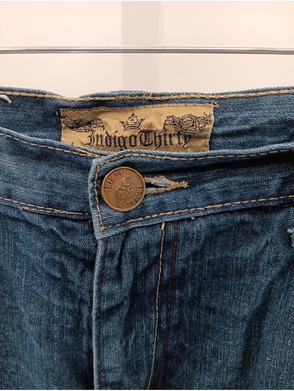 Indigo 30 Jeans Mens Size 34x32 Blue Denim Straight Fit Casual Skater Y2K Pants